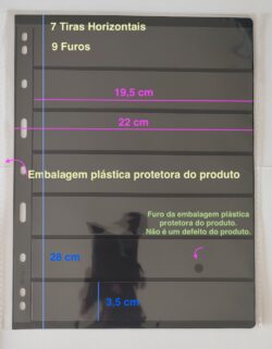 Folha Classificador de Selos de 7 Tiras Tamanho A4