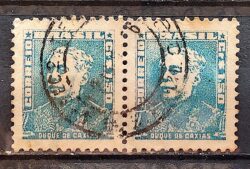 Selo Regular Cod RHM 499 Bisneta Duque de Caxias Militar 1954 Dupla Circulado 1