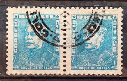 Selo Regular Cod RHM 499 Bisneta Duque de Caxias Militar 1954 Dupla Circulado 2