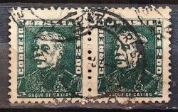 Selo Regular Cod RHM 500a Bisneta Duque de Caxias Militar 1956 Dupla Circulado 2