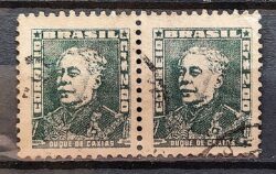 Selo Regular Cod RHM 500a Bisneta Duque de Caxias Militar 1956 Dupla Circulado 3