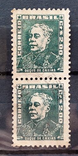 Selo Regular Cod RHM 500a Bisneta Duque de Caxias Militar 1956 Dupla Circulado 5