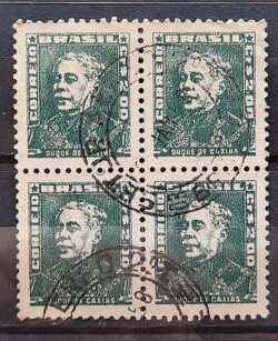 Selo Regular Cod RHM 500a Bisneta Duque de Caxias Militar 1956 Quadra Circulado 2