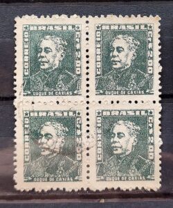 Selo Regular Cod RHM 500a Bisneta Duque de Caxias Militar 1956 Quadra Circulado 4