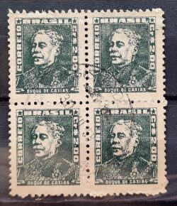 Selo Regular Cod RHM 500a Bisneta Duque de Caxias Militar 1956 Quadra Circulado 5