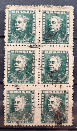 Selo Regular Cod RHM 500a Bisneta Duque de Caxias Militar 1956 Sextilha Circulado 1
