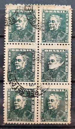 Selo Regular Cod RHM 500a Bisneta Duque de Caxias Militar 1956 Sextilha Circulado 10