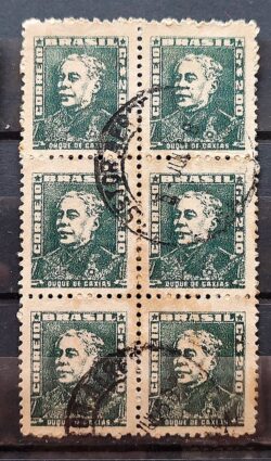 Selo Regular Cod RHM 500a Bisneta Duque de Caxias Militar 1956 Sextilha Circulado 6