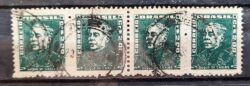 Selo Regular Cod RHM 500a Bisneta Duque de Caxias Militar 1956 Tira 4 Circulado 1