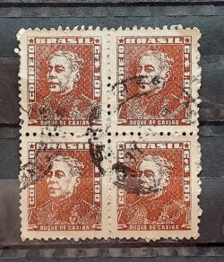 Selo Regular Cod RHM 505 Bisneta Duque de Caxias Militar 1960 Quadra Circulado 3