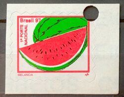 Selo Regular RHM 765 B2 Fruta Melancia 1999 Com Furo