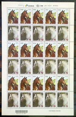 C 3592 Selo Brasil Eslovenia Cavalo 2016 Folha