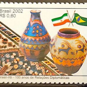 C 2506 Selo Relacoes Diplomaticas Bandeira Ira Arte Ceramica 2002