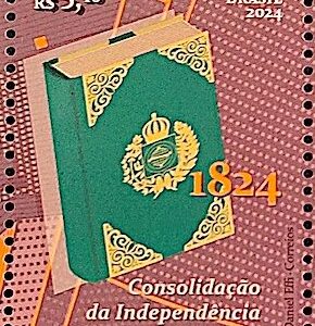 C 4142 Selo 200 Anos Primeira Constituicao Direito Livro Literatura 2024 Imperio