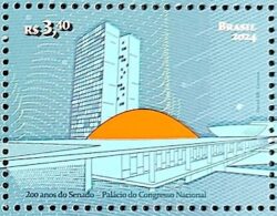 C 4147 Selo 200 Anos Senado Federal Brasilia 2024 Congresso Nacional