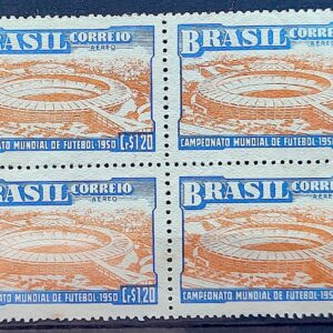 A 75 Selo Aereo Campeonato Mundial de Futebol Estadio Maracana 1950 Quadra 4