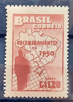 A 77 Selo Aereo Recenceamento Geral do Brasil Mapa Geografia 1950 1