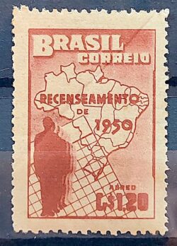 A 77 Selo Aereo Recenceamento Geral do Brasil Mapa Geografia 1950 2