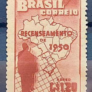 A 77 Selo Aereo Recenceamento Geral do Brasil Mapa Geografia 1950 2