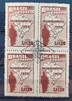 A 77 Selo Aereo Recenceamento Geral do Brasil Mapa Geografia 1950 Quadra CBC DF 1
