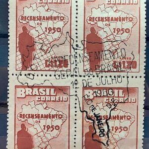 A 77 Selo Aereo Recenceamento Geral do Brasil Mapa Geografia 1950 Quadra CBC RJ 1