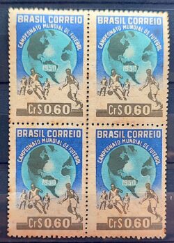 C 253 Selo Campeonato Mundial de Futebol Mapa 1950 Quadra 3