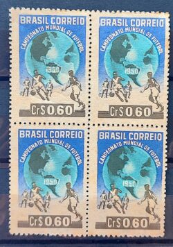 C 253 Selo Campeonato Mundial de Futebol Mapa 1950 Quadra 4