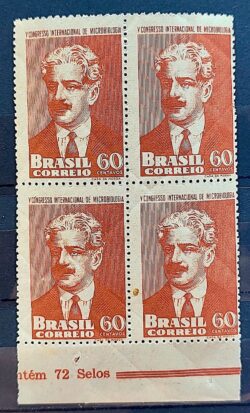 C 255 Selo Congresso Microbiologia Oswaldo Cruz Saude 1950 Quadra 1