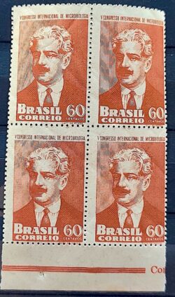 C 255 Selo Congresso Microbiologia Oswaldo Cruz Saude 1950 Quadra 2