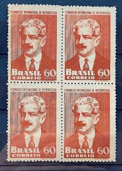 C 255 Selo Congresso Microbiologia Oswaldo Cruz Saude 1950 Quadra