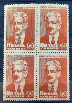 C 255 Selo Congresso Microbiologia Oswaldo Cruz Saude 1950 Quadra 3