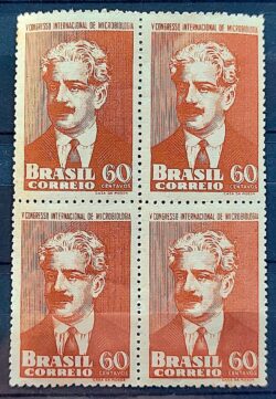 C 255 Selo Congresso Microbiologia Oswaldo Cruz Saude 1950 Quadra 4