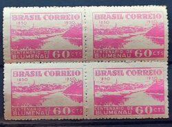 C 256 Selo Centenario de Blumenau 1950 Quadra 1