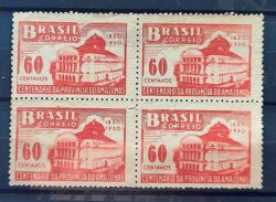 C 257 Selo Centenario Provincia do Amazonas Teatro Arquitetura 1950 Quadra