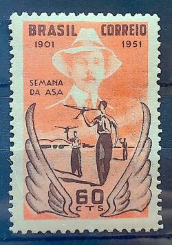 C 270 Selo Prova de Dirigibilidade Santos Dumont Aviao Aviacao 1951