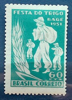 C 272 Selo Campanha Nacional do Trigo Gastronomia Economia 1951