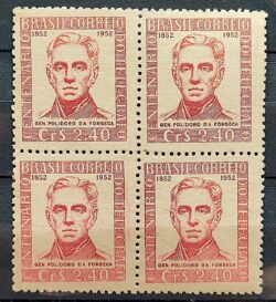 C 278 Selo Centenario do Telegrafo Eletrico no Brasil General Polidoro da Fonseca Militar Comunicacao 1952 Quadra