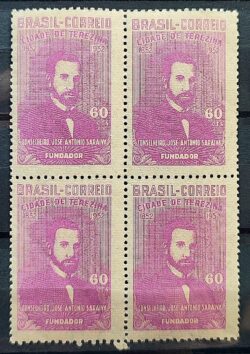 C 283 Selo Centenario de Teresina Piaui 1952 Quadra 1