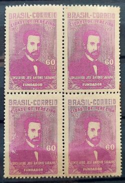 C 283 Selo Centenario de Teresina Piaui 1952 Quadra 2