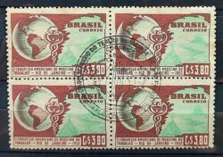 C 285 Selo Congresso Medicina do Trabalho Mapa Rio de Janeiro Saude 1952 Quadra CBC
