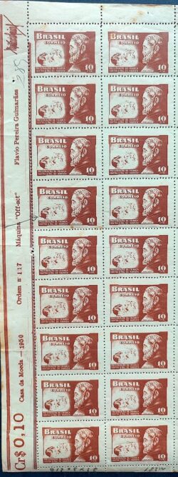 C 289 Selo Campanha Contra o Mal de Hansen Padre Damiao Religiao Saude H1 1952 Vinheta e 18 Selos