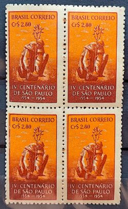 C 293 Selo 4 Centenario de Sao Paulo 1953 Quadra