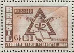 C 296 Selo Congresso de Contabilidade Porto Alegre Economia 1953