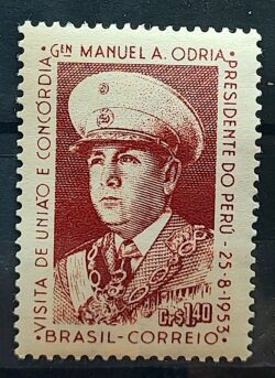 C 306 Selo Presidente do Peru General Manuel Odria Militar 1953