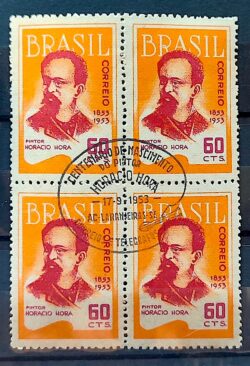 C 313 Selo Centenario Pintor Horacio Hora Arte Pintura 1953 Quadra CBC SE