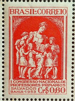 C 324 Selo Congresso Nacional de Professores Primarios Educacao Salvador Bahia 1953