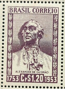C 327 Selo Alexandre de Gusmao Diplomacia Portugal Espanha 1954