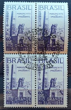 C 336 Selo Monumento ao Imigrante Rio Grande do Sul 1954 Quadra CBC RS