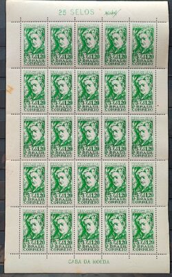 C 341 Selo Centenario Apolonia Pinto Atriz Arte Teatro 1954 Folha 1