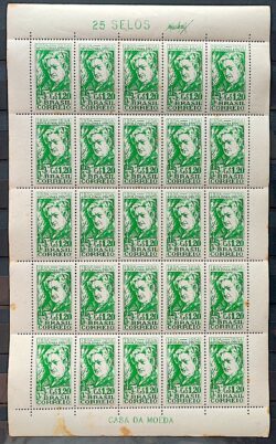 C 341 Selo Centenario Apolonia Pinto Atriz Arte Teatro 1954 Folha 2